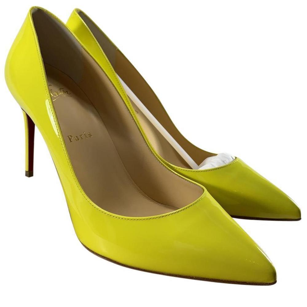 Pigalle Follies 85mm Citronnade Yellow Patent Pumps D797